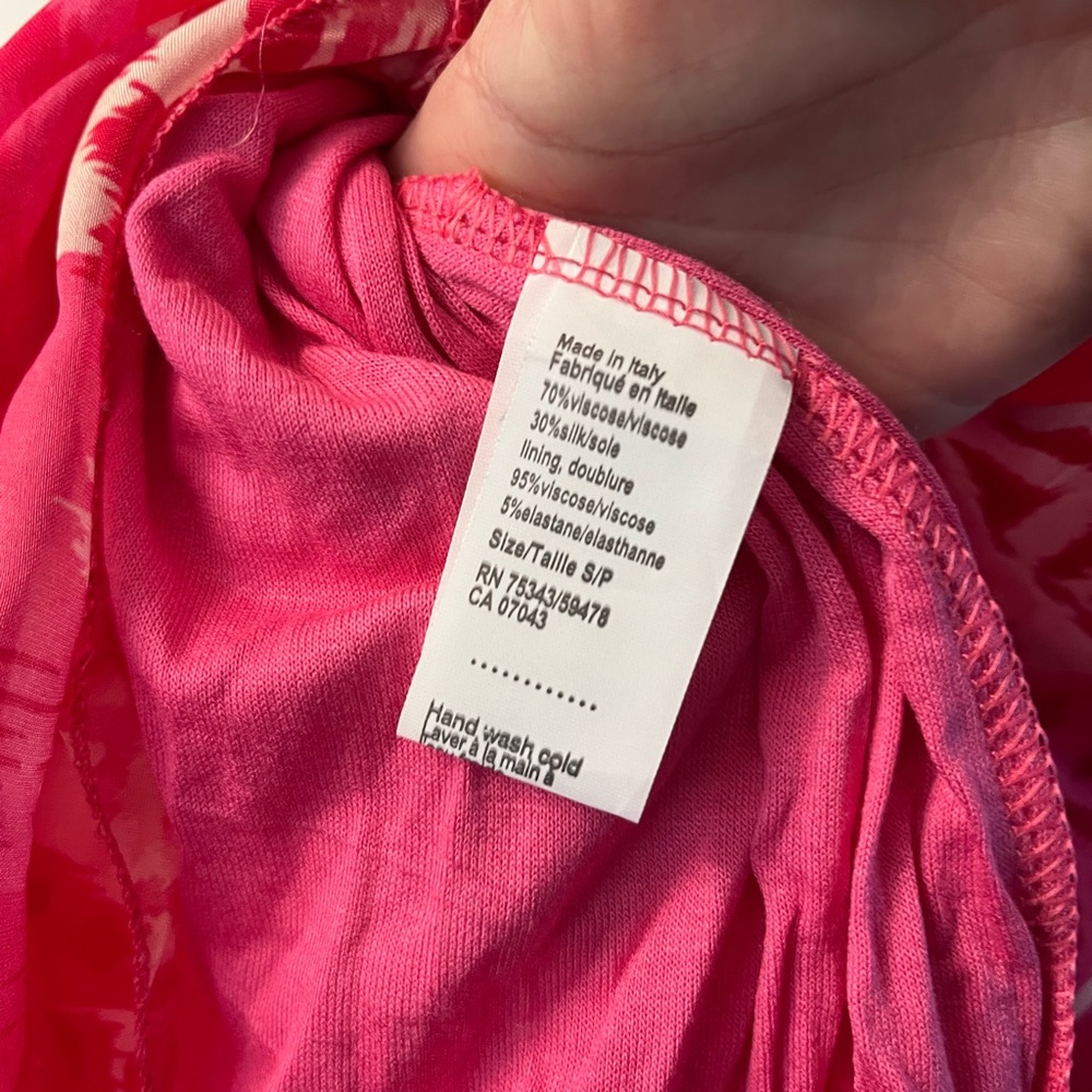 NWT Rosemarine Silk Blend Flowy Maxi Dress Belt Pink Patterned Italy Fuchsia new - Picture 10 of 12